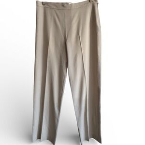 Max Mara Wool Blend Straight Leg Pants US 14 Light Gray Made in Italy